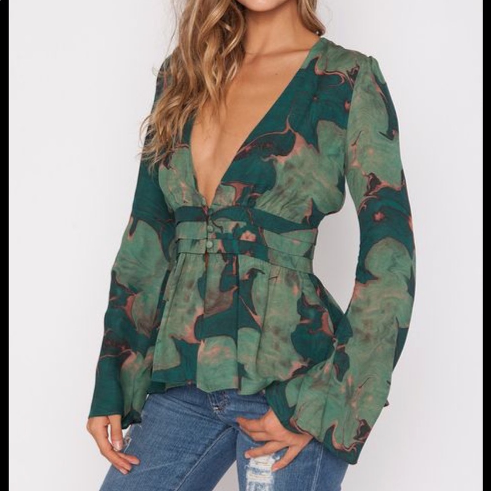 Stone Cold Fox Rosaline Blouse Lilypad Peplum Top